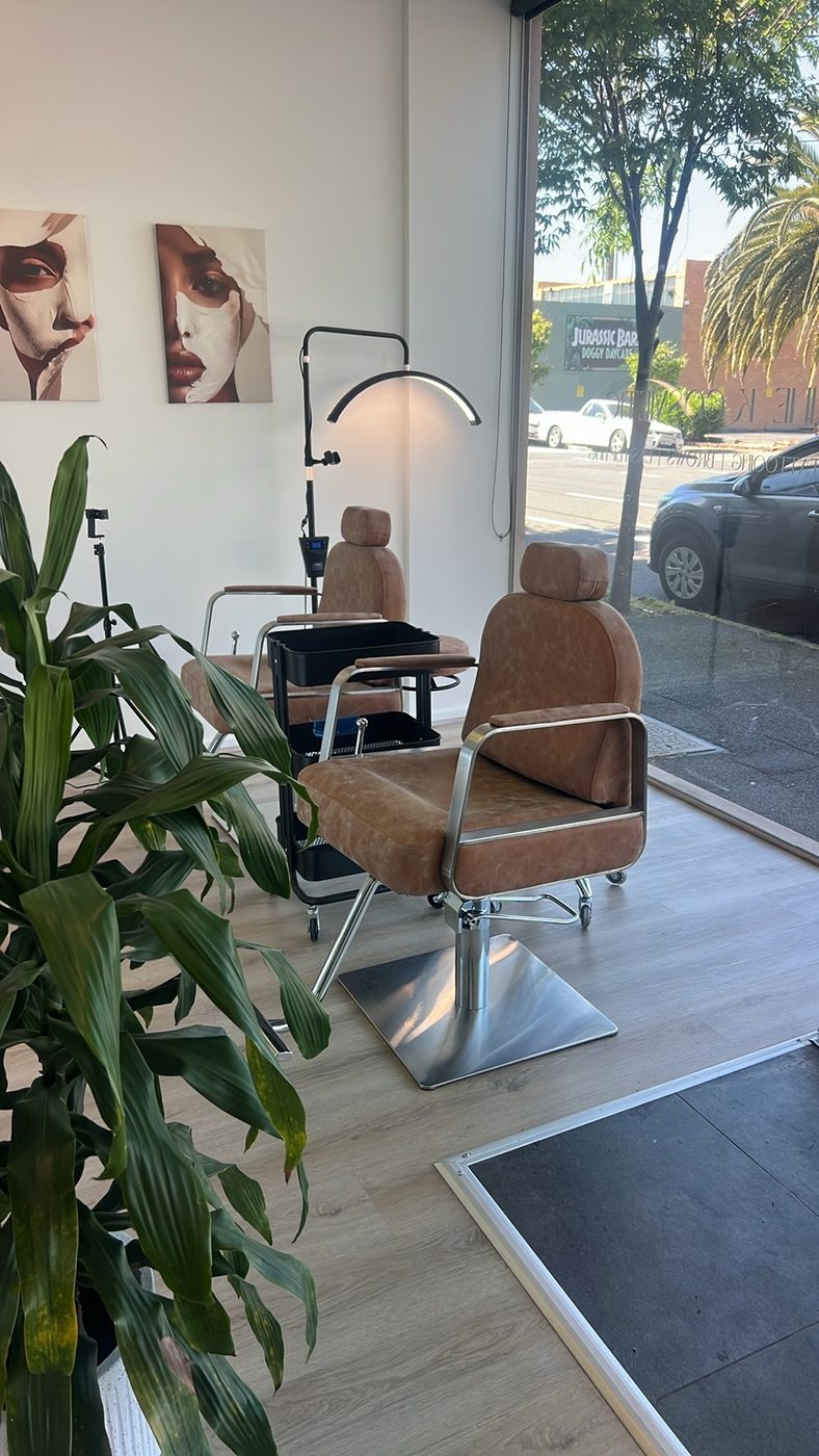 Beauty chair beside the window